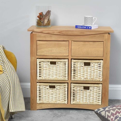 Solid oak console table - console,