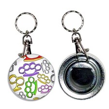 Knuckle Duster Pattern Bottle Opener Round Key Ring (55mm)