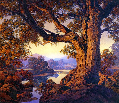 Maxfield parrish riverbank - maxfield,