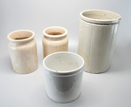 Vintage stoneware storage - vintage, jars