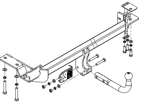 Swan neck tow bar for - neck,