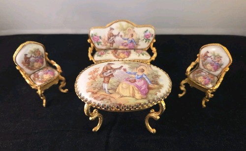 Gold porcelain dollhouse - gold,