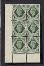 1938 9d DEEP OLIVE-GREEN DARK COLOURS CONTROL BLOCK U/MINT. SG 473