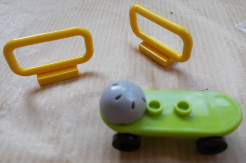 Lego skateboard helmet - skateboard, rails