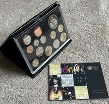2010 UK Proof Coin Set. 13 Coins In Black Leather Case. Royal Mint Booklet. COA