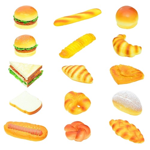 Fake bread realistic hamburger - fake,