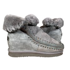 Mou Eskimo Inner Wedge Sheepskin Boots EU41-42 Grey Short Apres Ski Snow Winter