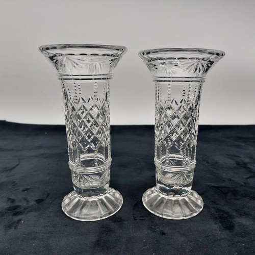 Pressed glass vase - glass, x2
