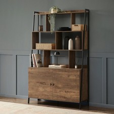 Dusk Willow Mango Wood & Black Metal Large Shelving Unit RRP £220