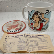 VINTAGE OVALTINE MUSICAL MUG (NOT WORKING) AND COASTER