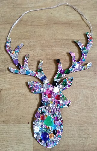 Large handmade gem encrusted - handmade,