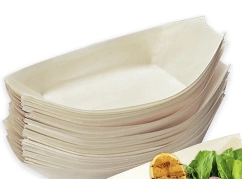 Wooden bowl boat serving food - bowl,