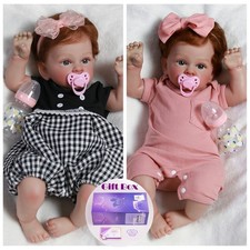 22" Realistic Twins Reborn Baby Girl Doll Vinyl Silicone Lifelike Newborn Babies