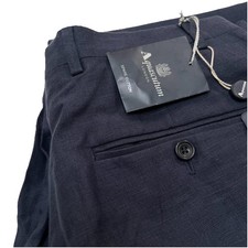 Aquascutum Cameron Navy Trousers New With Tag Unfinished Hem 38”See Description