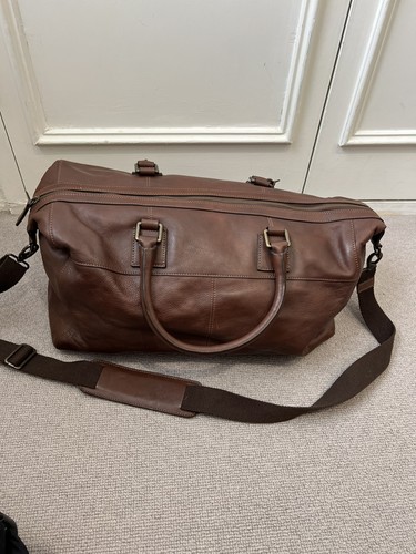 Leather weekend holdall bag - leather,