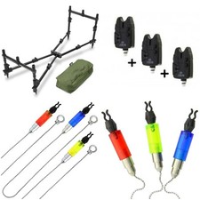 FISHING POD BITE ALARMS NGT WITH BOBBINS INDICATORS & FISHING CASE BAG NGT PODS