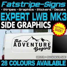 to fit PEUGEOT EXPERT MK3 LWB L2 ADVENTURE BEGINS GRAPHICS STICKERS CAMPER VAN