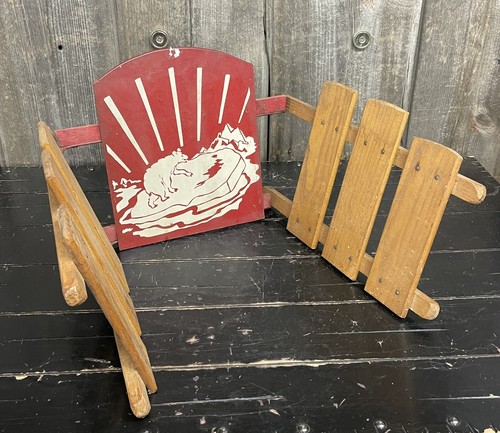 Vintage folding wood child - folding,