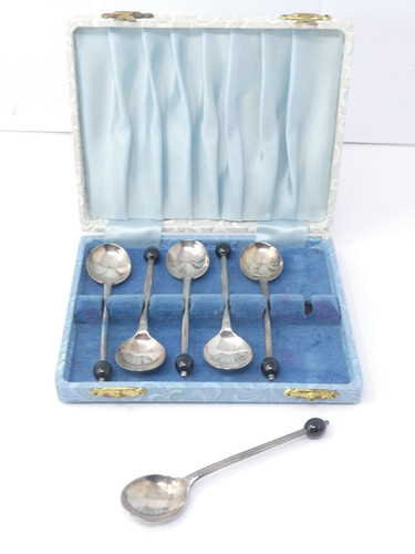 Coffee bean spoons - coffee, silver