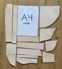 Natural Vegetable Tanned Leather 4-4.5mm thick Offcuts Remnants Craft Learning 3