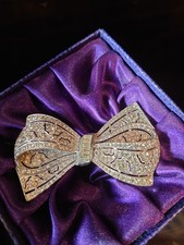 Vintage 1920s/30s  Art Deco Paste Baguette Bow Brooch