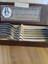 Vintage George Butler Dining Forks X6 New Boxed Stainless Steel Cutlery