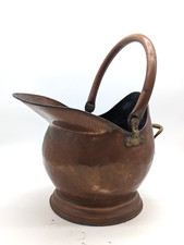 Vintage Brass Farmhouse Fireside Coal Bucket A83 P885