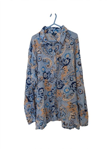 Cotton traders blue paisley - cotton,