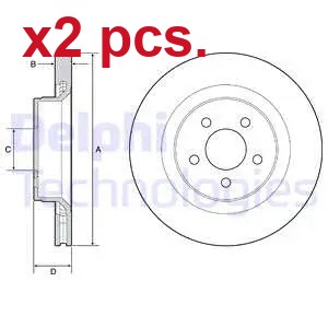 Pcs front brake disc rotos - x2,