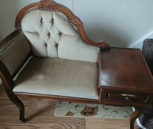 Vintage dark wood telephone - wood,