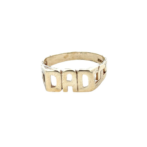 9ct yellow gold dad ring - dad,