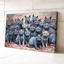 Russian Blue Cats #1 Canvas