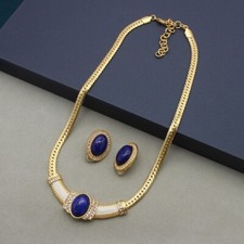Trendy Crystal Jewelry Set for Women Ladies Necklace Earrings Gold Jewelry Set 