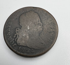 1824 Portugal 40 Reis Coin