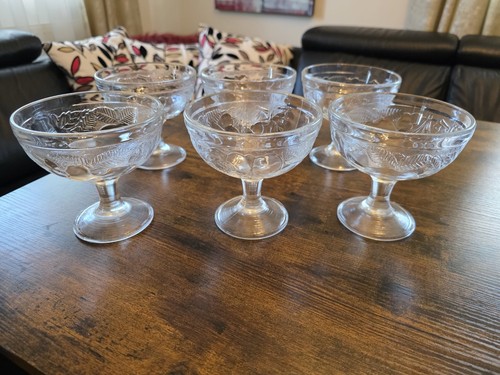 Vintage glass footed - glass, round