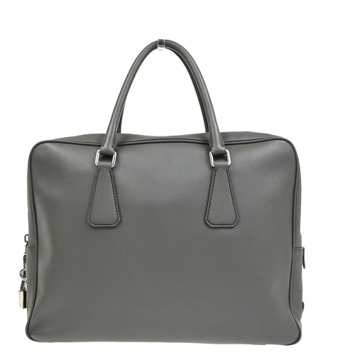 Prada milano logo briefcase - prada,