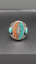 Navajo turquoise coral opal - turquoise,, &