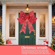 Pre-Lit Large Red Christmas Bow LED Lighting Decoration Outdoor Yard Decoration