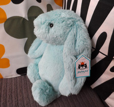 Jellycat Medium Aqua Bashful Bunny ~ BAS3AQ ~ Rabbit Comforter Soft Toy ~ BNWT
