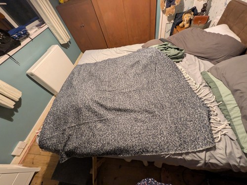 Lovely large wooly scarf - large, grey