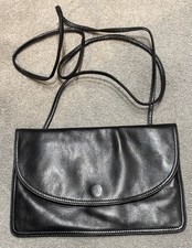 ENNY-ICONIC ITALIAN VINTAGE MAKER- SOFT LEATHER CROSS BODY BAG IN BLACK -V.G.C .