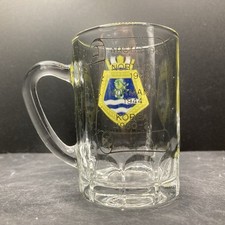 Vintage H.M.S. Belfast MINIATURE Glass Tankard Made in France 7cm Tall