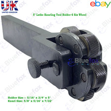 NEW 5" Lathe Knurling Tool Holder 6 Six Wheel 3 Pair Rotating Head Multi Knurl