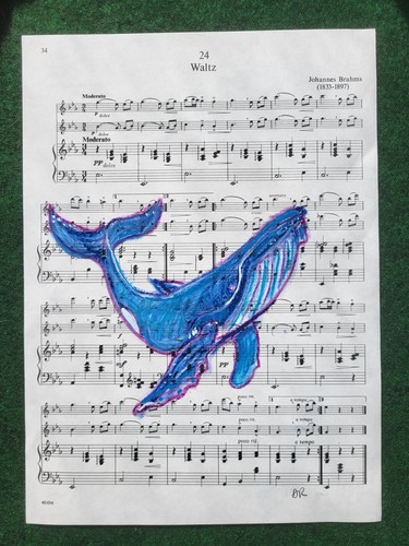 Humpback whale original oil - whale,