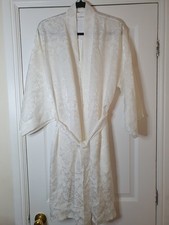 Ladies Silk Kimono Robe Ivory