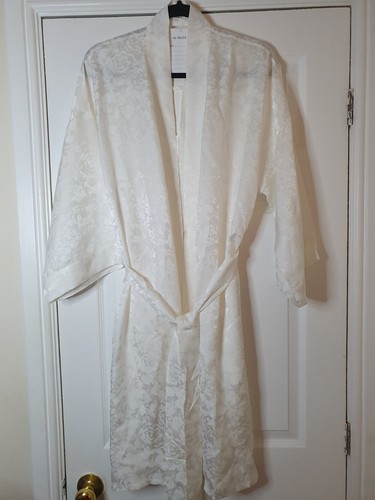 Ladies silk kimono robe ivory - ladies,