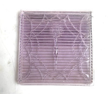 VTG 1900's Luxfer Torch Pattern Prism Glass 4" Tile Frank Loyld Wright Amethyst