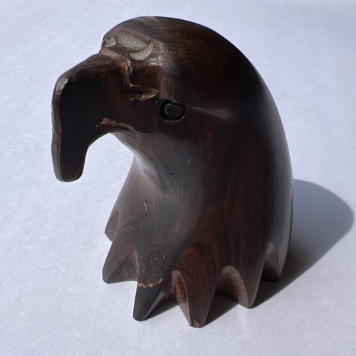 Wood hand carved bald eagle - carved,