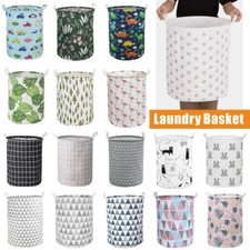 Canvas Collapsible Laundry Basket Washing Dirty Clothes Toy Hamper Storage Bag