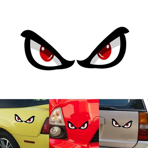 Angry red eyes car sticker - red,